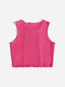 SHEIN 小女孩顏色塊和花卉印花鉸邊針織坦克頂 - 彩色 - 查看 2