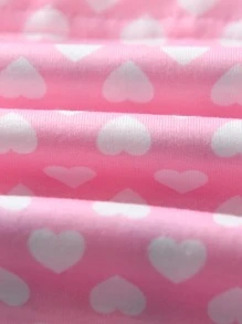 Toddler Girls Heart & Slogan Graphic Ruffle Trim Pajama Dress