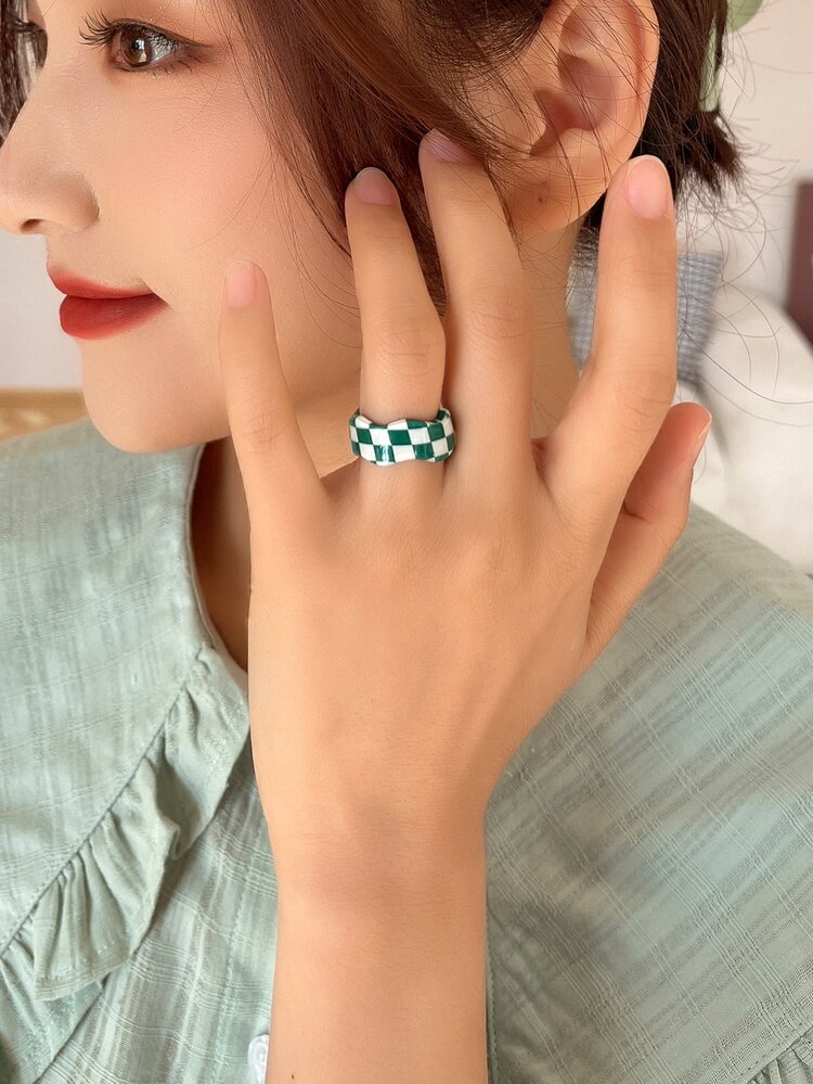 Plaid Cuff Ring