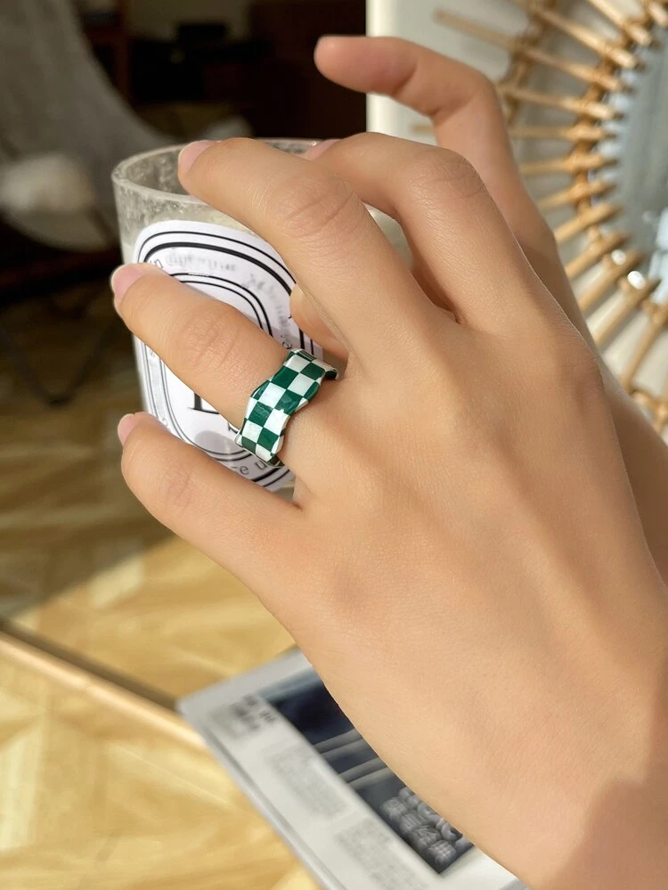 Plaid Cuff Ring
