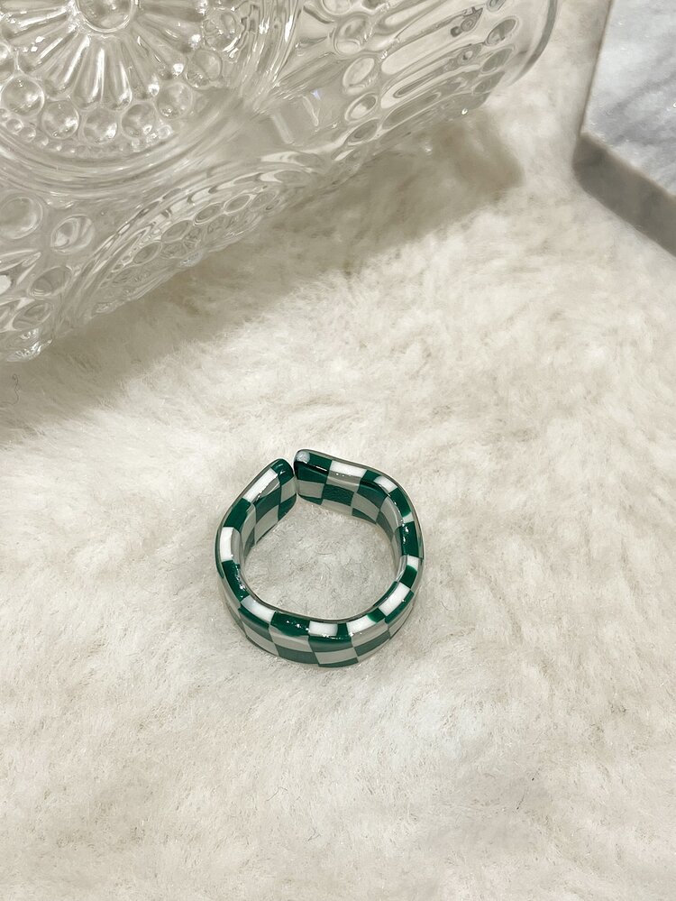Plaid Cuff Ring