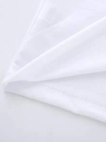 Teen Girl Butterfly & Letter Pattern Short Sleeve T-Shirt - White - View 5