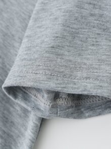 SHEIN Đầm bé gái Tim Lá thư Giải trí - Xám - Xem 5