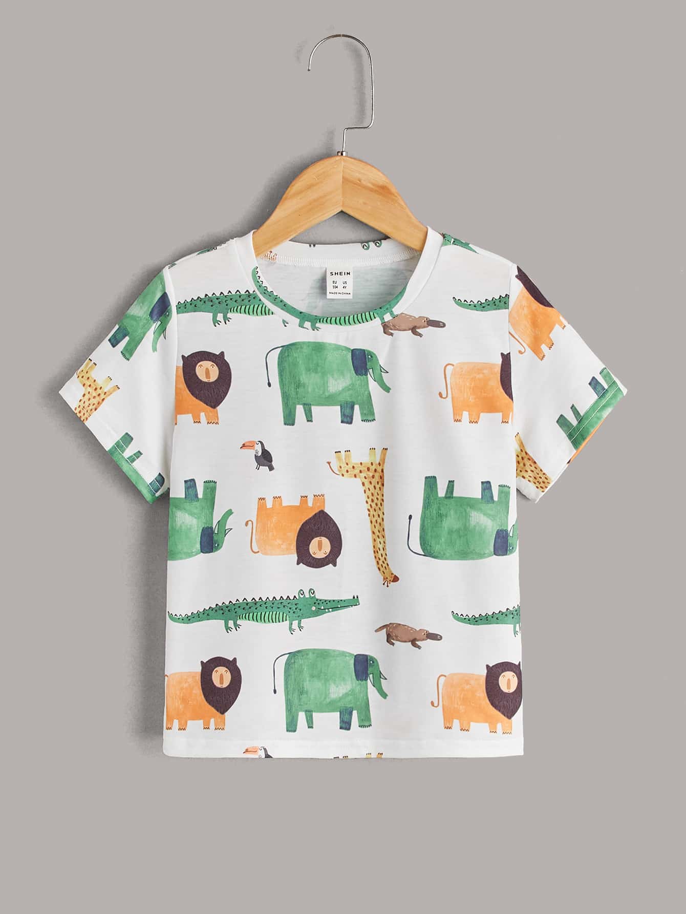 SHEIN 小男童卡通圖案T恤
