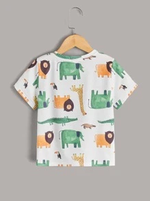 SHEIN 小男童卡通圖案T恤