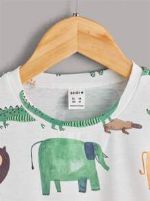 SHEIN 小男童卡通圖案T恤