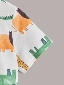 SHEIN 小男童卡通圖案T恤