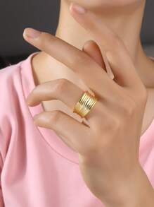Anillo abierto minimalista - Amarillo Oro - Ver 2