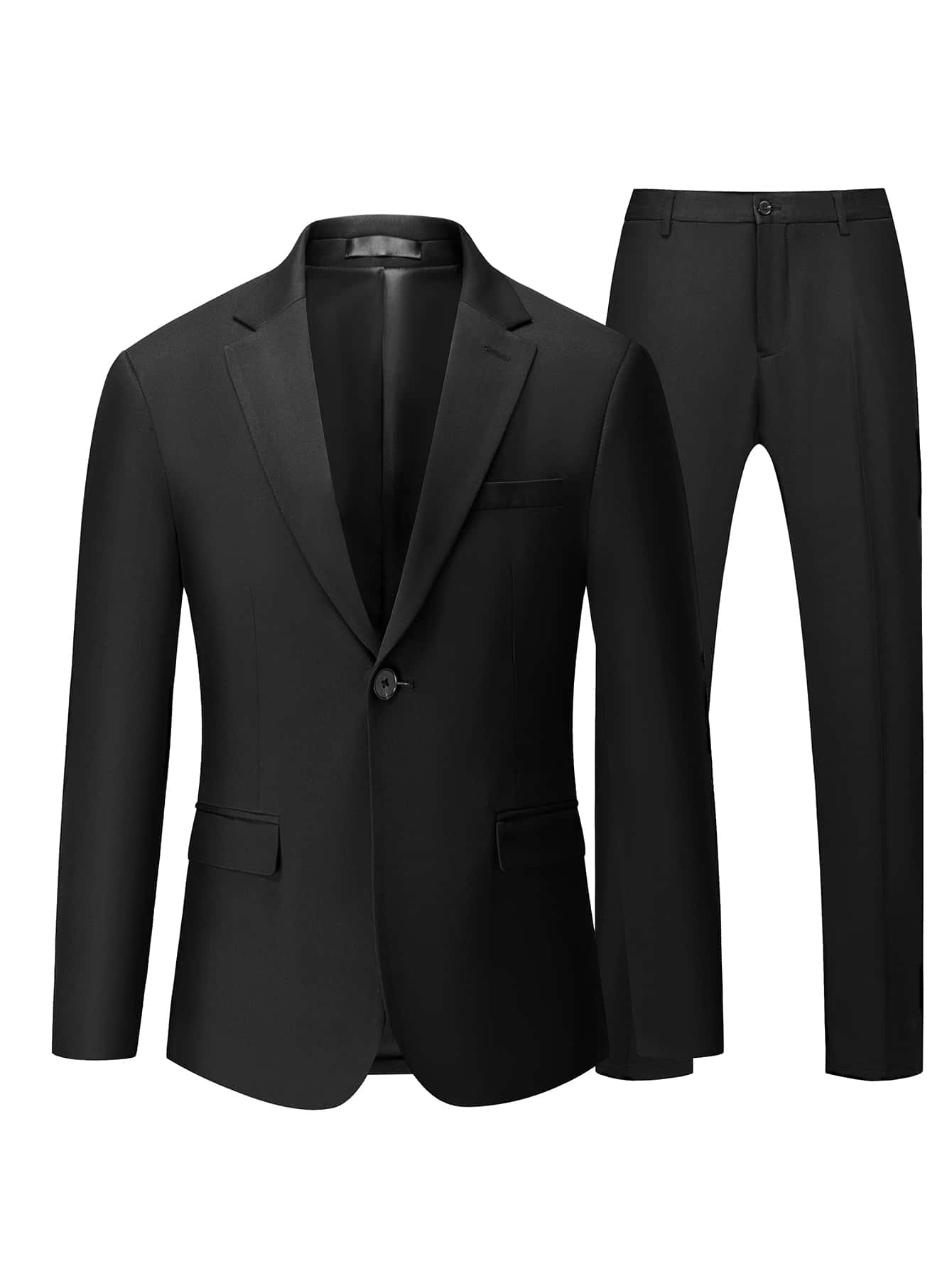 Manfinity Mode Knapp Slätt Office Män Kostymer - Svart - Visa 1