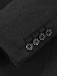 Manfinity Mode Knapp Slätt Office Män Kostymer - Svart - Visa 4