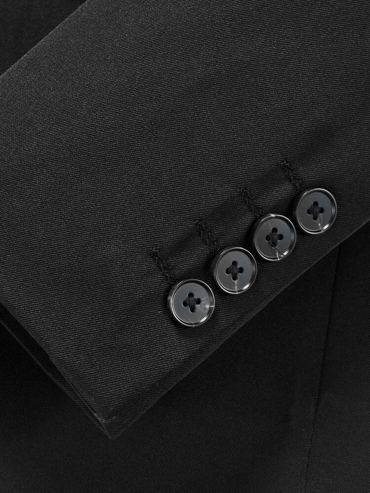 Manfinity Mode Men Single Button Blazer & Tailored Pants - Black - View 4