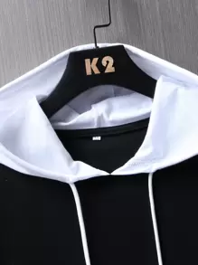 Manfinity Homme 男士T恤合身連帽短袖圖形T恤，笑臉印花休閒夏季聚酯纖維