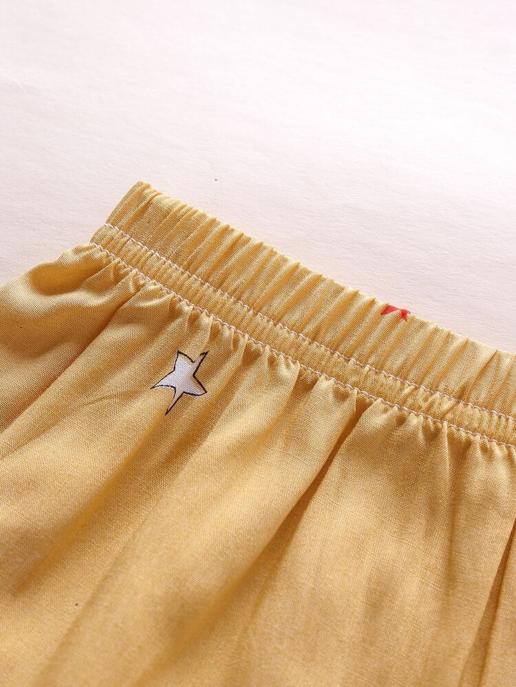 Garçon Ensemble de pyjama fusée et imprimé étoile - Jaune citron - Voir 3