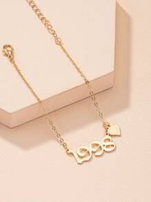 Vòng đeo tay trang trí trái tim & số - Vàng - Xem 2