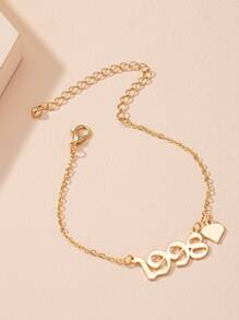 Vòng đeo tay trang trí trái tim & số - Vàng - Xem 4