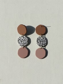 Bông tai thả Leopard Print - Nhiều màu - Xem 2