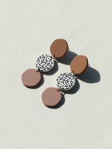 Bông tai thả Leopard Print - Nhiều màu - Xem 3