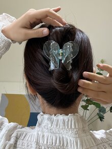 DAZY 愛心設計髮爪 - 藍色 - 查看 2