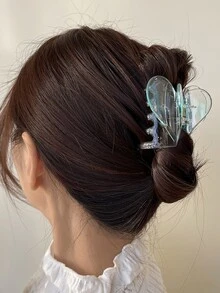 DAZY 愛心設計髮爪 - 藍色 - 查看 4