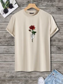 Manfinity Homme Tops Nam Hoa Giải trí - Màu Khaki - Xem 1