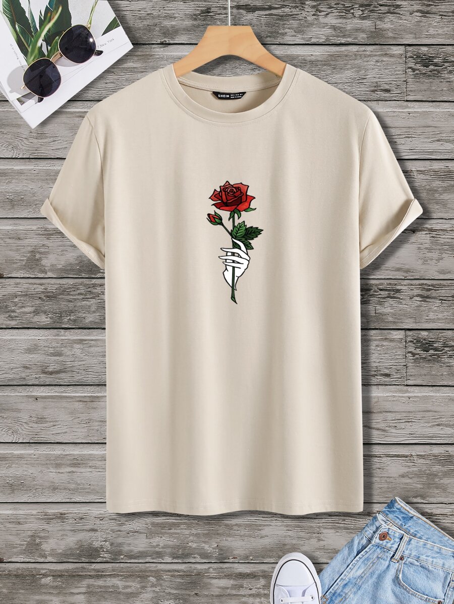 Manfinity Homme Tops Nam Hoa Giải trí - Màu Khaki - Xem 1