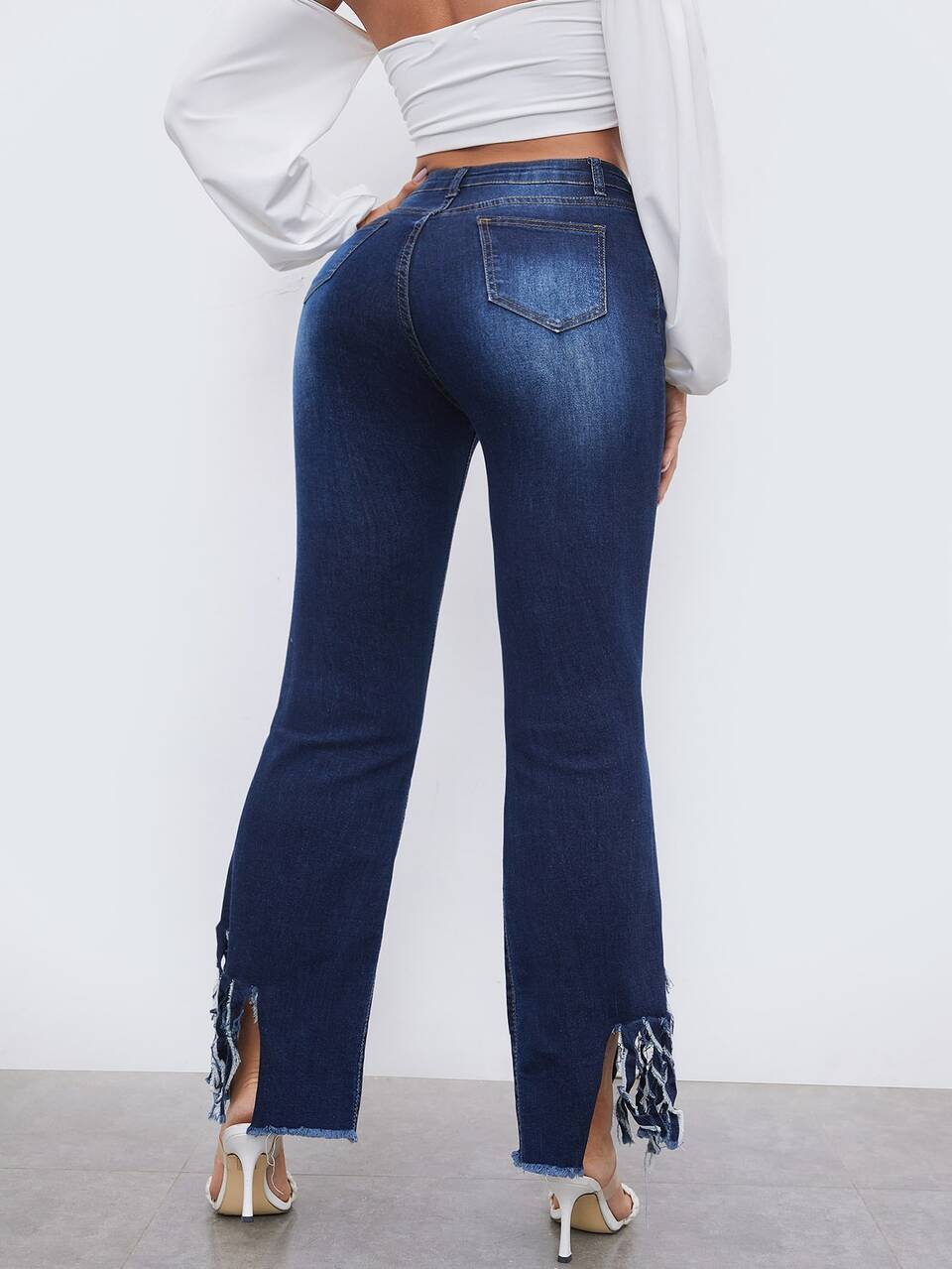Ripped Raw hem Jeans