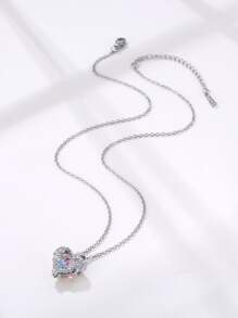 Dây chuyền Khối Zirconia  Trái tim quyến rũ - Bạc - Xem 2