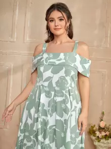 Mulvari Đầm Plus Size Dây kéo Hoa Thanh lịch - Nhiều màu - Xem 5