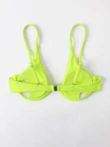 羅紋鋼圈比基尼泳裝上衣 - 青檸色 - 查看 2