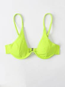 羅紋鋼圈比基尼泳裝上衣 - 青檸色 - 查看 3