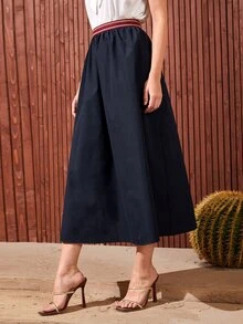 Mulvari 膠帶細節側拉鏈半身裙 - 藏蓝色 - 查看 2