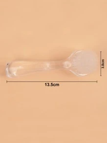 klimonla Nail Art Dust Clean Brush Set, 2PCS Translucent Manicure Tool Nail Handle Brushes with Dustproof Cover,For Home Use and Professional Nail Salon Nail Brush For Cleaning Fingernails - Clear - View 2