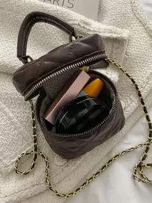 Fashionable Quilted Mini Quilted Chain Bucket Bag, For Women, Rookies & White-Collar Ers, For Teacher Gifts, For Lady, For Female Lightweight For /Commute//, For Festivals/Vacation/Holiday, Business Casual Women Bag, Perfect For Office, Business And Work