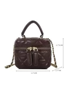 Fashionable Quilted Mini Quilted Chain Bucket Bag, For Women, Rookies & White-Collar Ers, For Teacher Gifts, For Lady, For Female Lightweight For /Commute//, For Festivals/Vacation/Holiday, Business Casual Women Bag, Perfect For Office, Business And Work