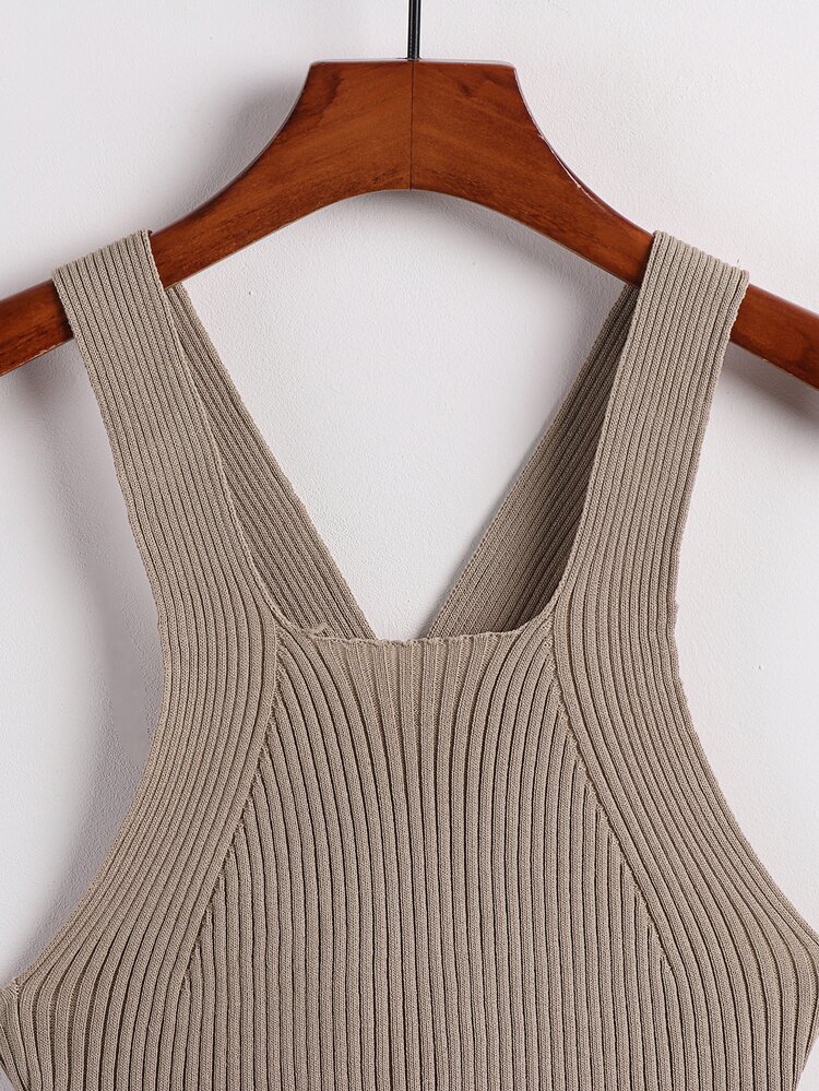 Crisscross Ribbed Knit Top