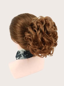 合成耐热卷发夹马尾辫日常使用高品质女性角色扮演自然外观优质合成柔软假发 - 棕色 - 查看 1