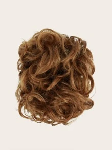 合成耐热卷发夹马尾辫日常使用高品质女性角色扮演自然外观优质合成柔软假发 - 棕色 - 查看 2