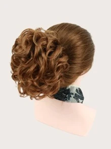 合成耐热卷发夹马尾辫日常使用高品质女性角色扮演自然外观优质合成柔软假发 - 棕色 - 查看 3