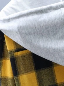 Manfinity Áo sơ mi Nam Dây kéo Nút phía trước Sọc ca rô Sẵn sàng - Màu vàng - Xem 3