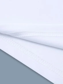 Manfinity 男士字母和宇航員印花T恤 - 白色 - 查看 6