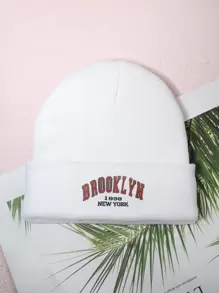 Thư đồ họa Knit Beanie - trắng - Xem 1