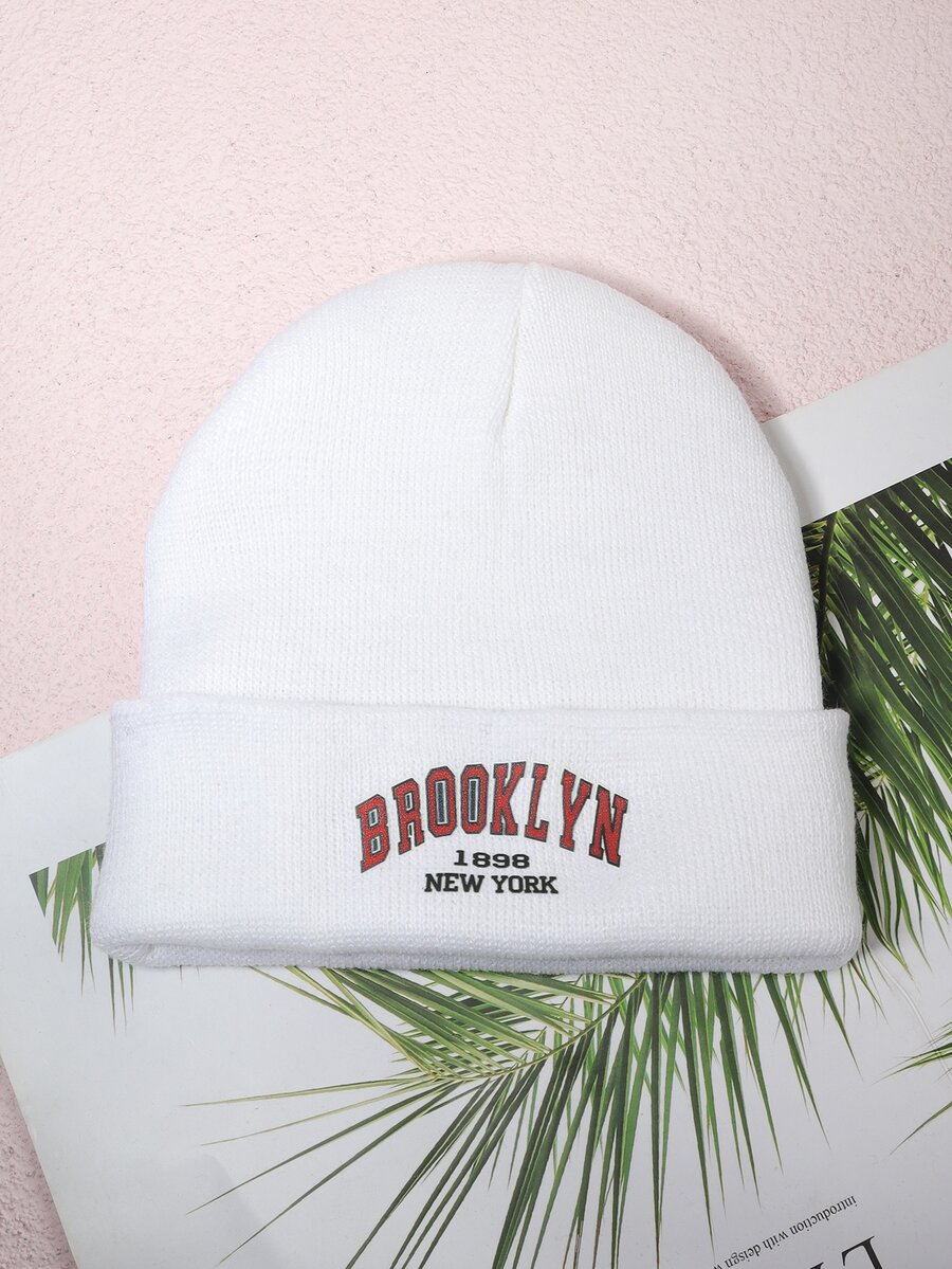 Thư đồ họa Knit Beanie - trắng - Xem 1