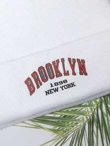 Thư đồ họa Knit Beanie - trắng - Xem 3