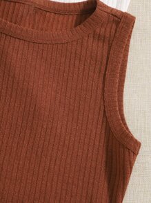 SHEIN EZwear 4 piezas Top corto unicolor tejido de canalé - Multicolor - Ver 5