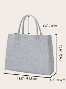 Minimalist Felt Tote Bag - Light Grey - View 3