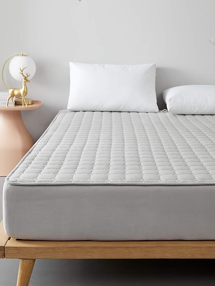 Plain Waterproof Fitted Sheet - Light Grey - View 2