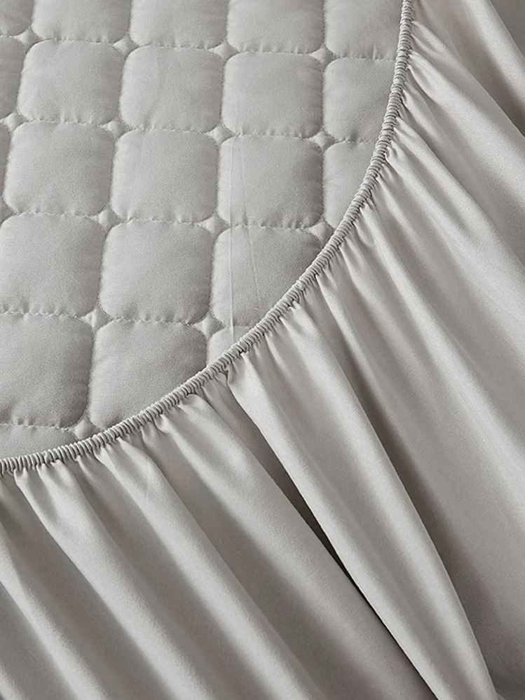 Plain Waterproof Fitted Sheet - Light Grey - View 3