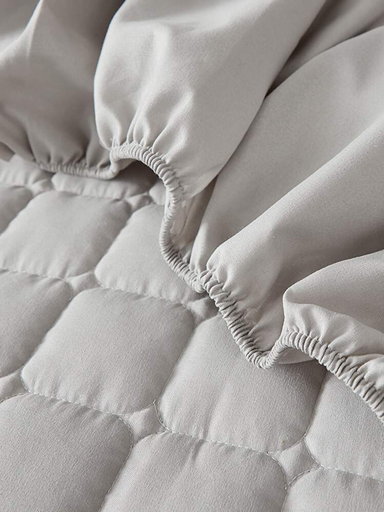 Plain Waterproof Fitted Sheet - Light Grey - View 5