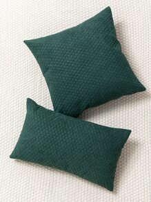 1 pieza Funda de cojín sin relleno simple - Verde Oscuro - Ver 1