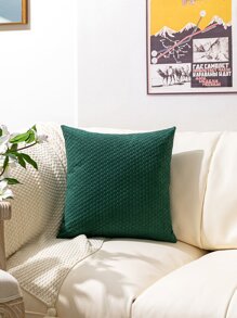 1 pieza Funda de cojín sin relleno simple - Verde Oscuro - Ver 4